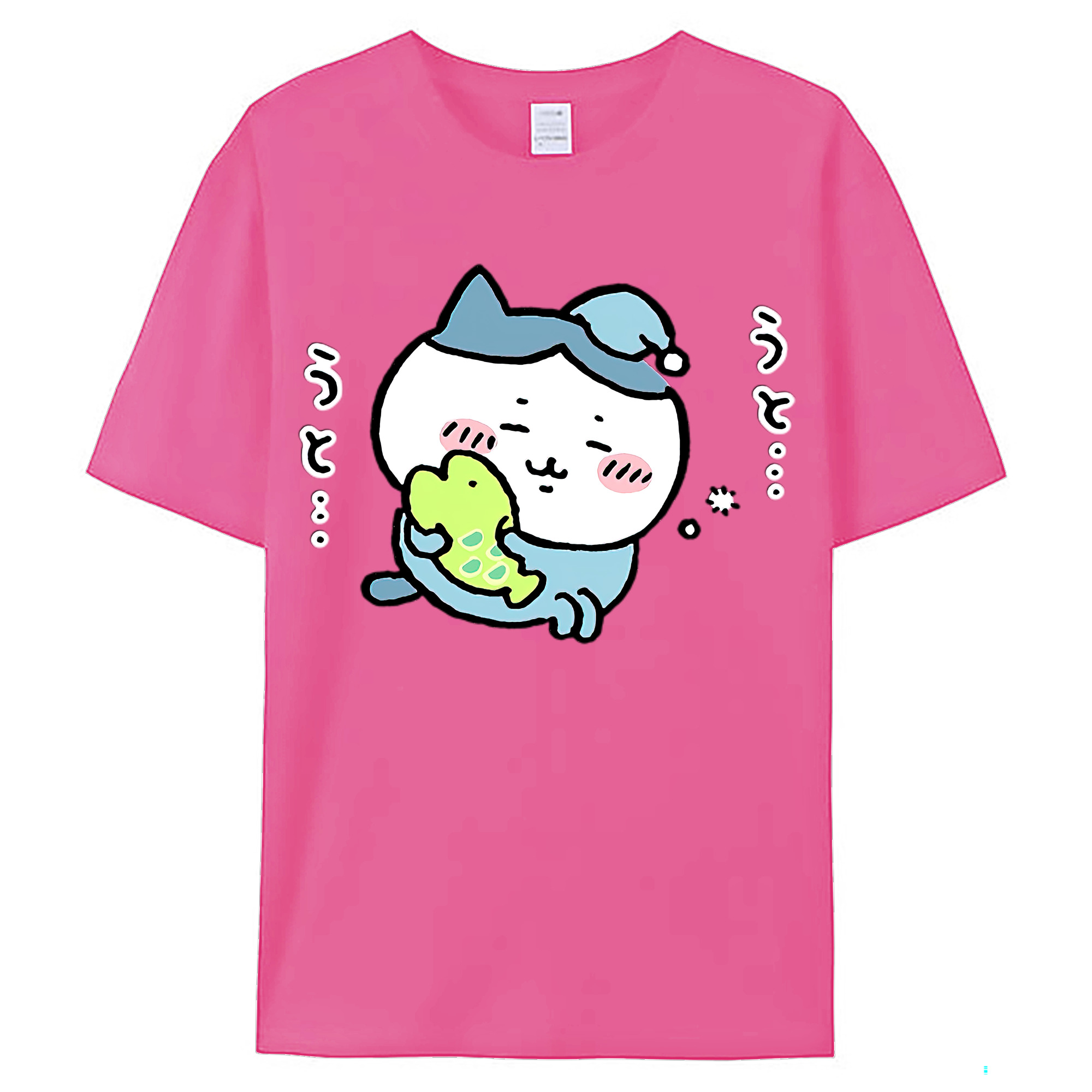 （画像用） ちいかわ ハチワレ Chii-kawa hachiware レディースカジュアルプリントTシャツ（綿100％）